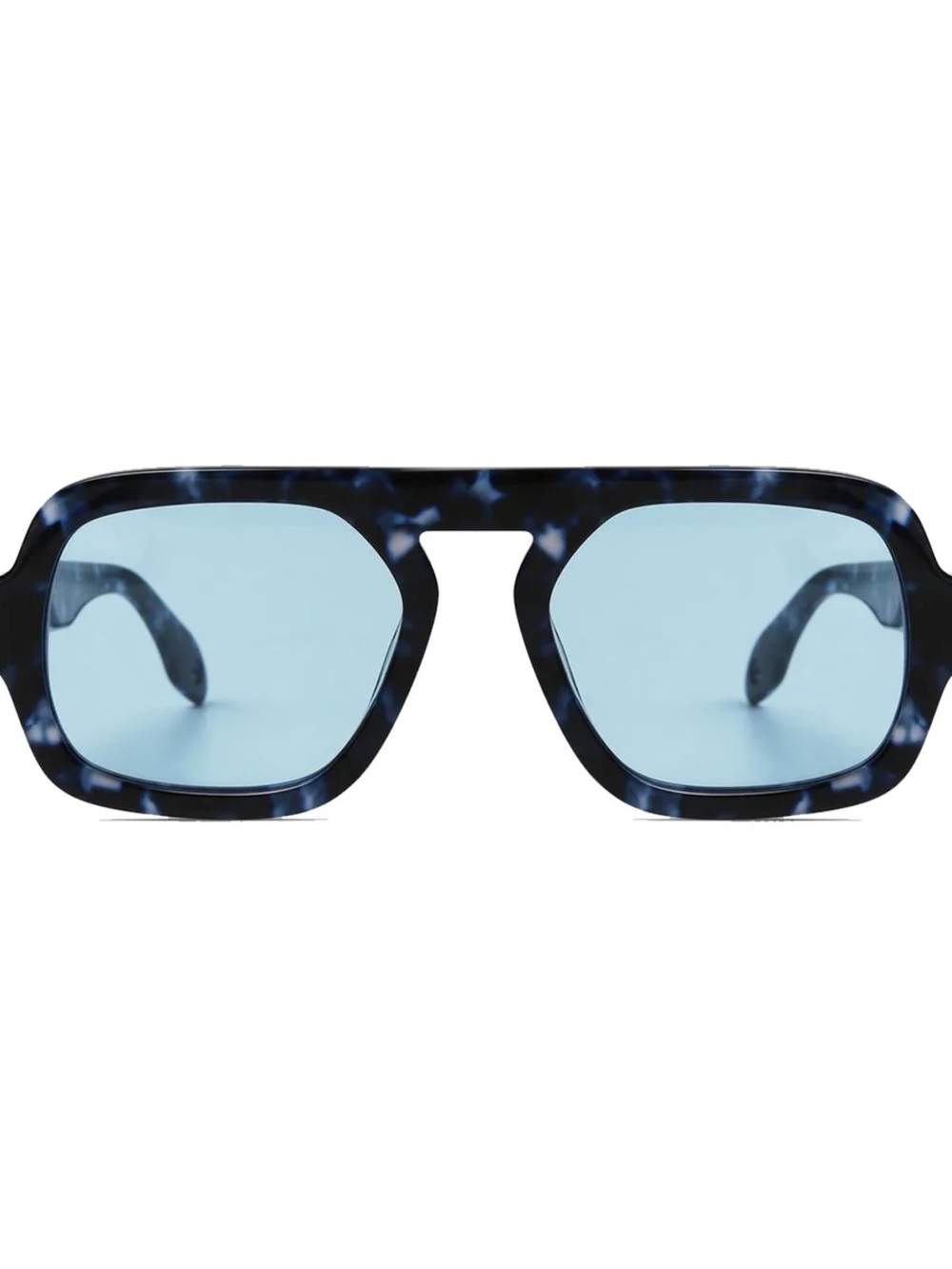 Elisa Johnson Jane in Blue Tortoise Square Sunglasses